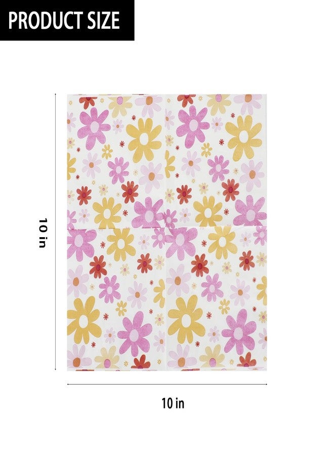 Meisuitd 100 Pcs Daisy Paper Napkins - Cute Boho Groovy Daisy Flower Decorative Party Napkins for Baby Shower, Birthday, Wedding & Theme Parties - Image 2